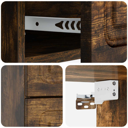 Wall-Mounted Bedside Cabinet Smoked Oak 34.5 x 33 x 40 cm