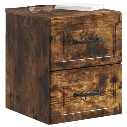 Wall-Mounted Bedside Cabinet Smoked Oak 34.5 x 33 x 40 cm