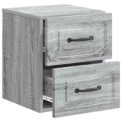 Wall-Mounted Bedside Cabinet Grey Sonoma 34.5 x 33 x 40 cm
