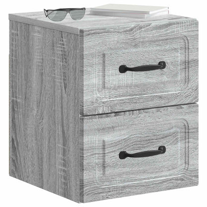 Wall-Mounted Bedside Cabinet Grey Sonoma 34.5 x 33 x 40 cm