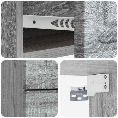 Wall-Mounted Bedside Cabinet 2 pcs Grey Sonoma