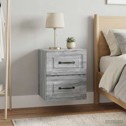 Wall-Mounted Bedside Cabinet 2 pcs Grey Sonoma
