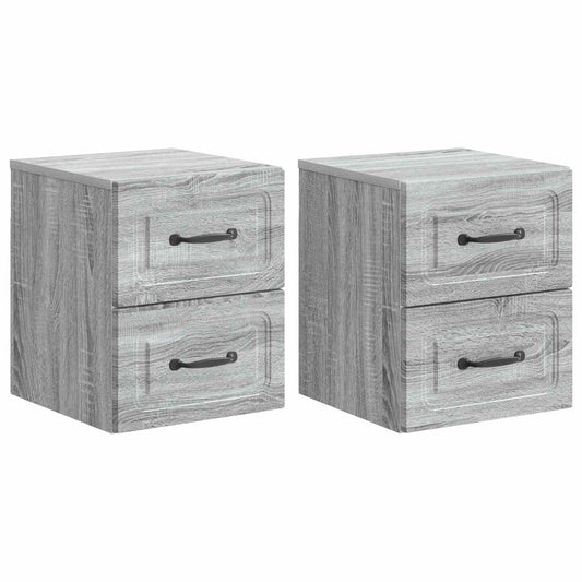Wall-Mounted Bedside Cabinet 2 pcs Grey Sonoma