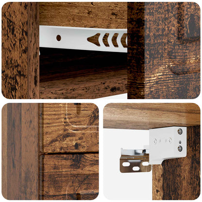Wall-Mounted Bedside Cabinet Old Wood 34.5 x 33 x 40 cm