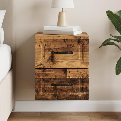 Wall-Mounted Bedside Cabinet Old Wood 34.5 x 33 x 40 cm