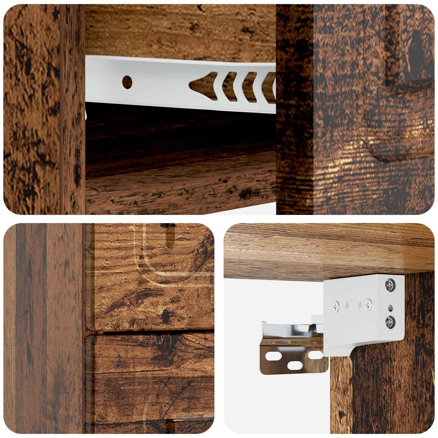Wall-Mounted Bedside Cabinet 2 pcs Old Wood 34.5 x 33 x 40 cm