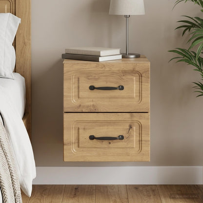 Wall-Mounted Bedside Cabinet Artisan Oak 34.5 x 33 x 40 cm