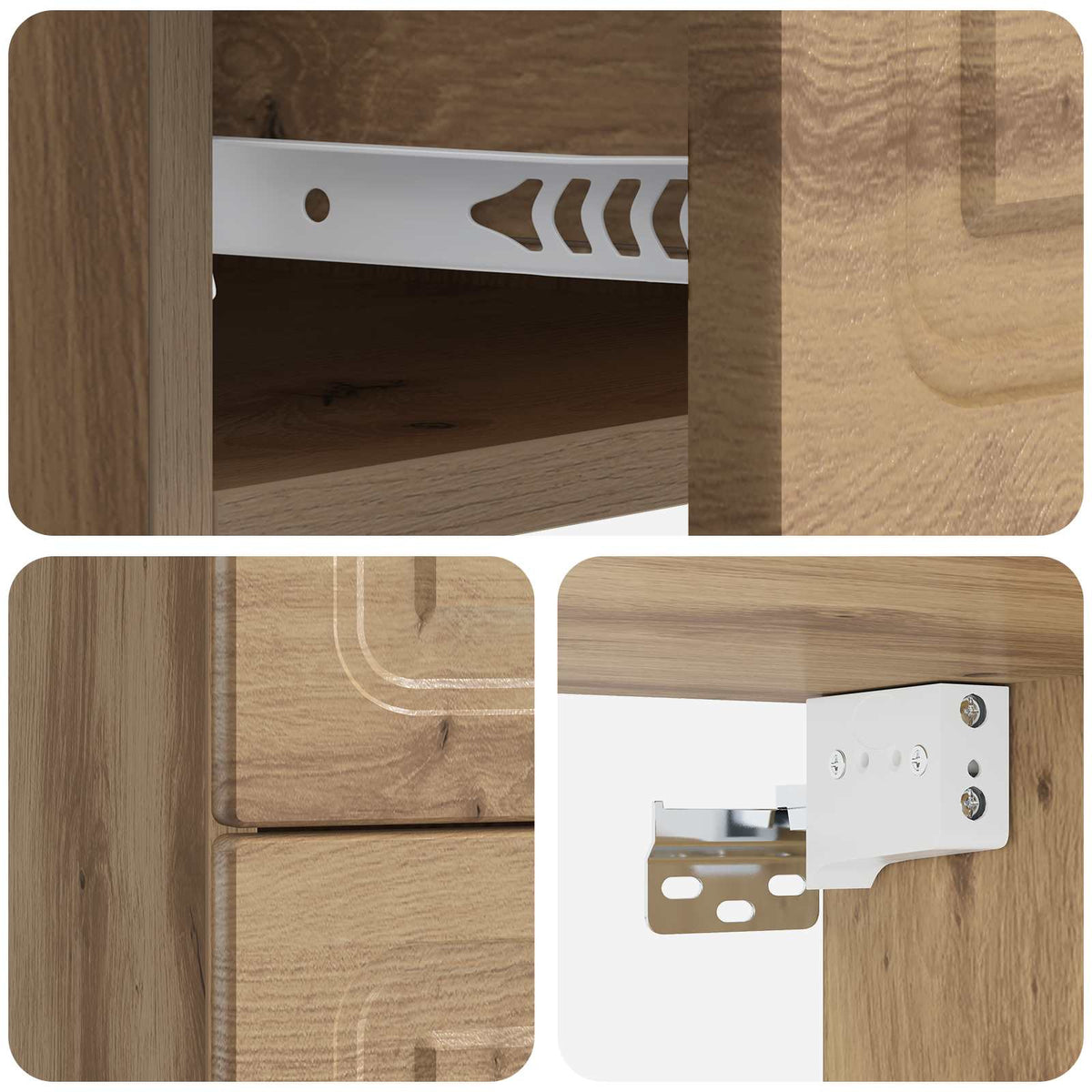 Wall-Mounted Bedside Cabinet 2 pcs Artisan Oak