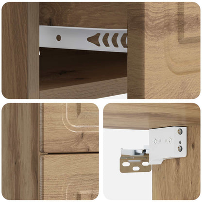 Wall-Mounted Bedside Cabinet 2 pcs Artisan Oak