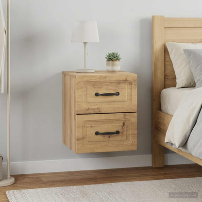 Wall-Mounted Bedside Cabinet 2 pcs Artisan Oak