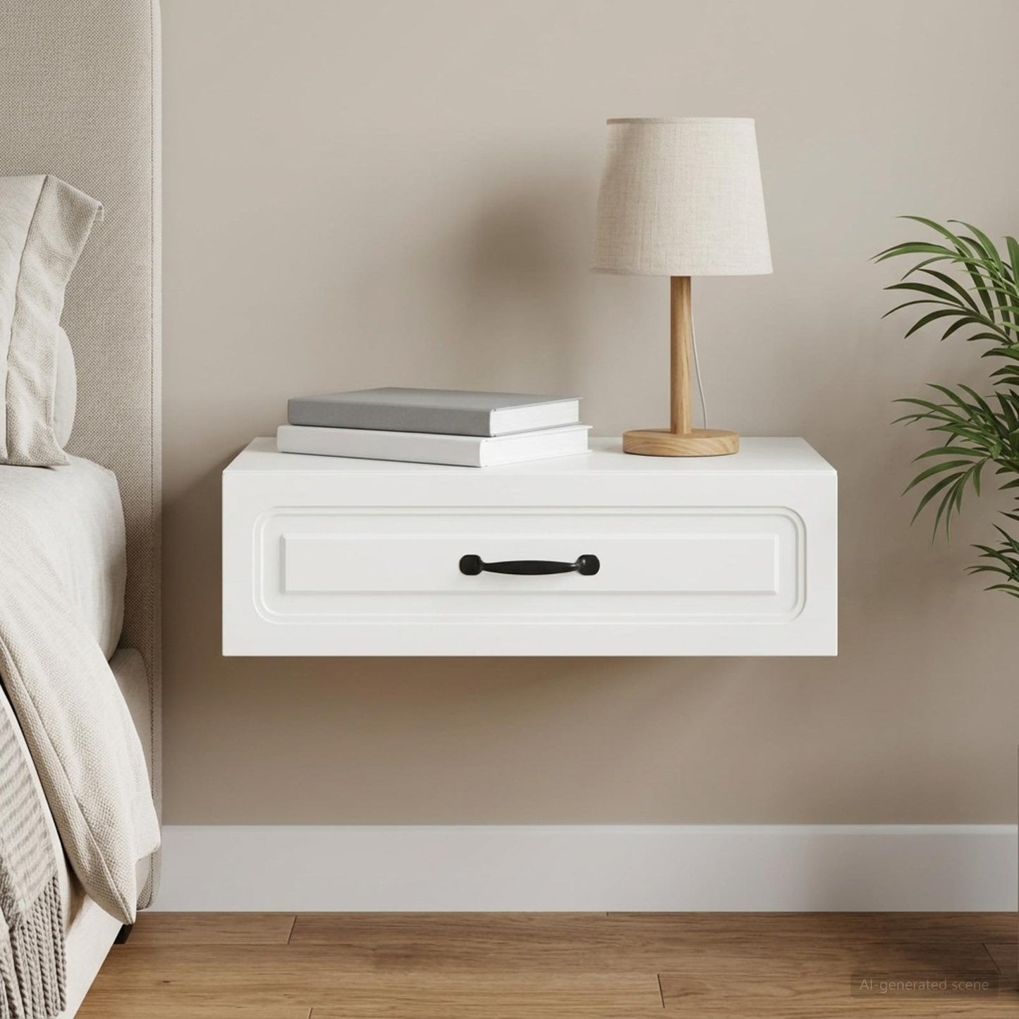 Wall-Mounted Side Table White 59 x 34.5 x 17 cm Engineered Wood