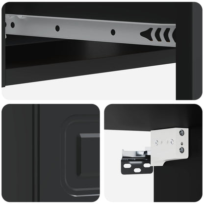 Wall-Mounted Side Table Black 59 x 34.5 x 17 cm Engineered Wood