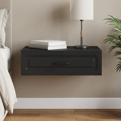Wall-Mounted Side Table Black 59 x 34.5 x 17 cm Engineered Wood