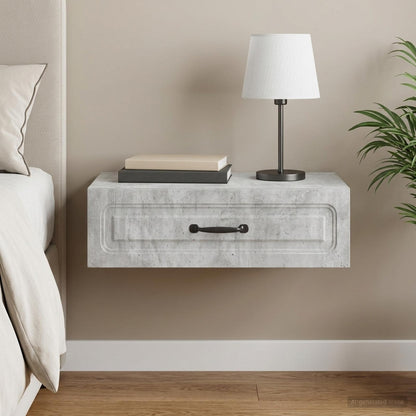 Wall-Mounted Side Table Concrete Grey 59 x 34.5 x 17 cm