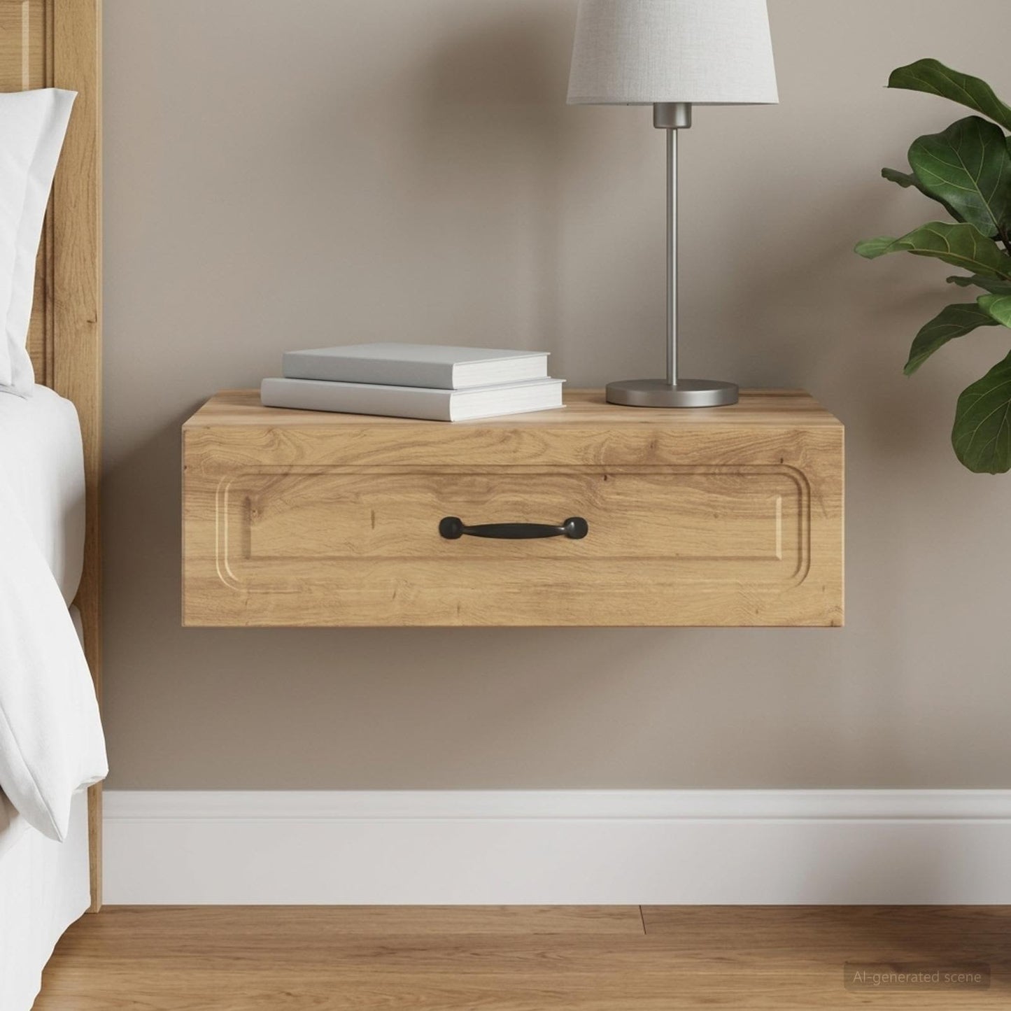 Wall-Mounted Side Table 59 x 34.5 x 17 cm Engineered Wood