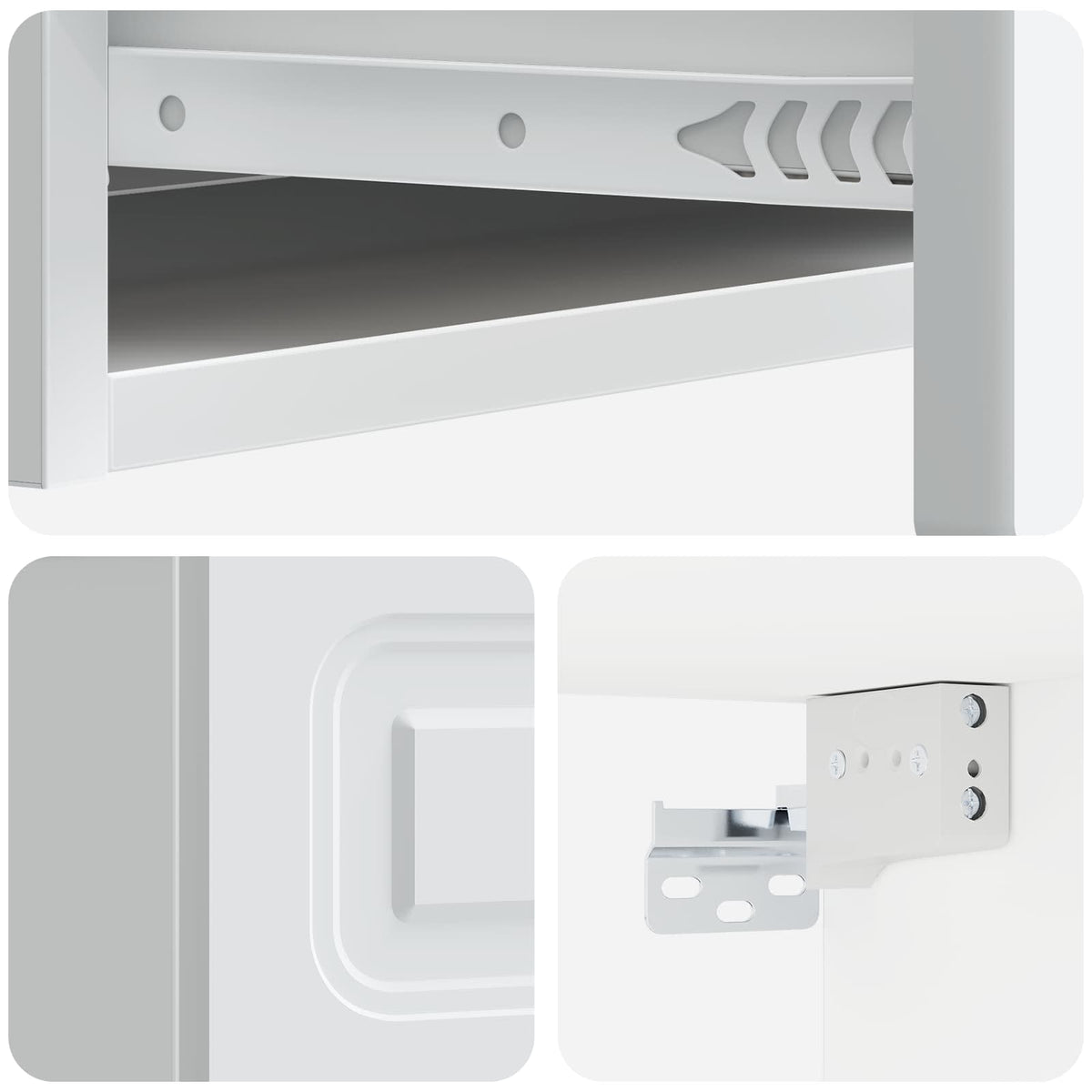 Wall-Mounted Side Table Wall-mounted White 87.5 x 34.5 x 17 cm