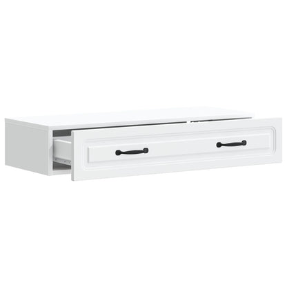 Wall-Mounted Side Table Wall-mounted White 87.5 x 34.5 x 17 cm