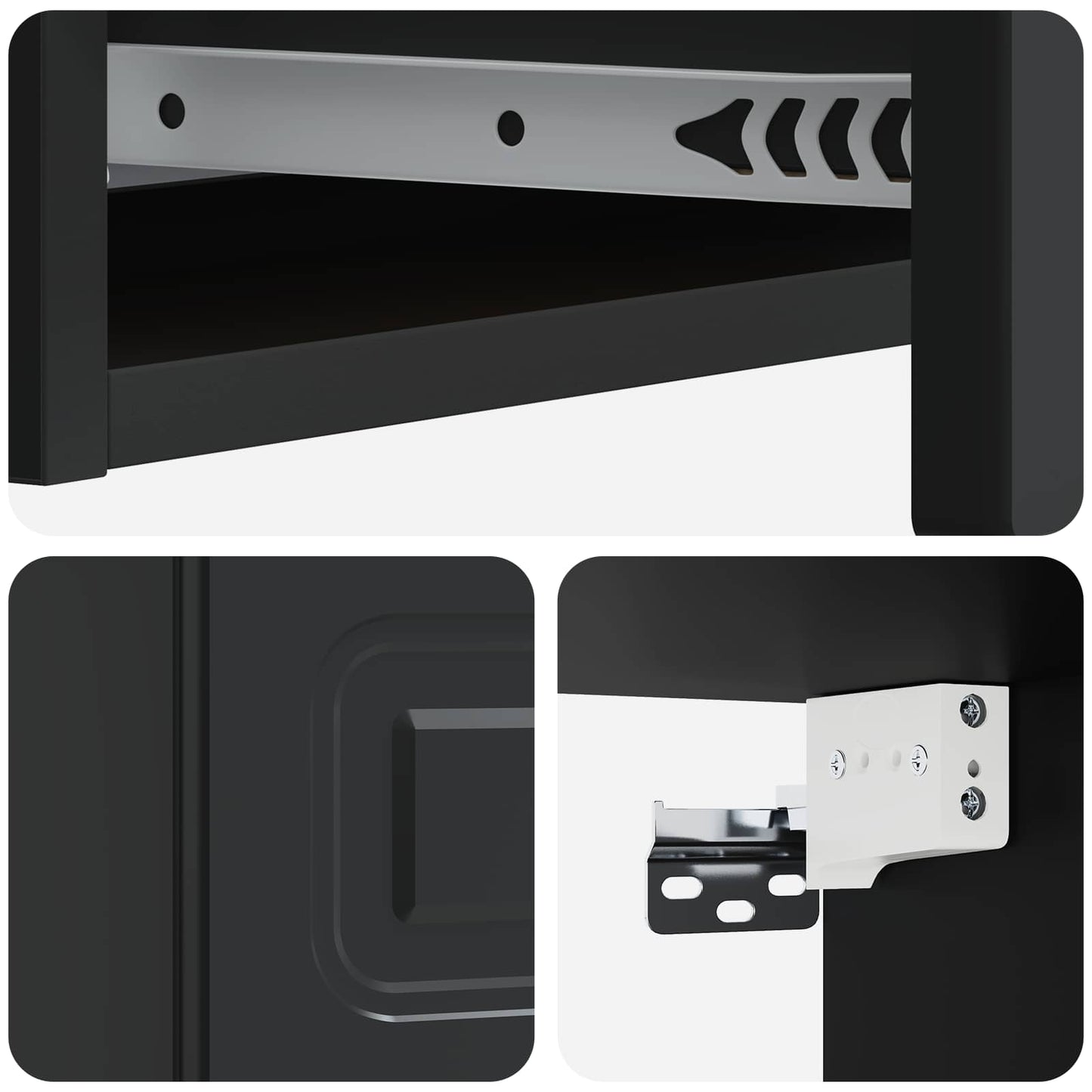 Wall-Mounted Side Table Wall-mounted Black 87.5 x 34.5 x 17 cm