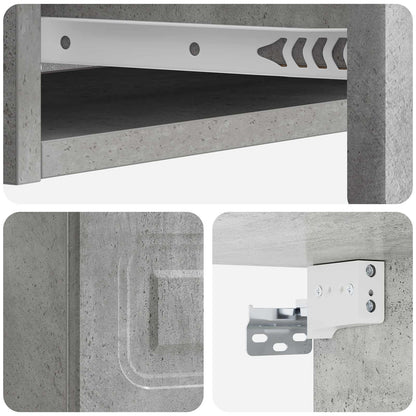 Wall-Mounted Side Table Concrete Grey 87.5 x 34.5 x 17 cm