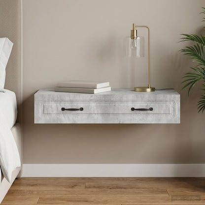 Wall-Mounted Side Table Concrete Grey 87.5 x 34.5 x 17 cm