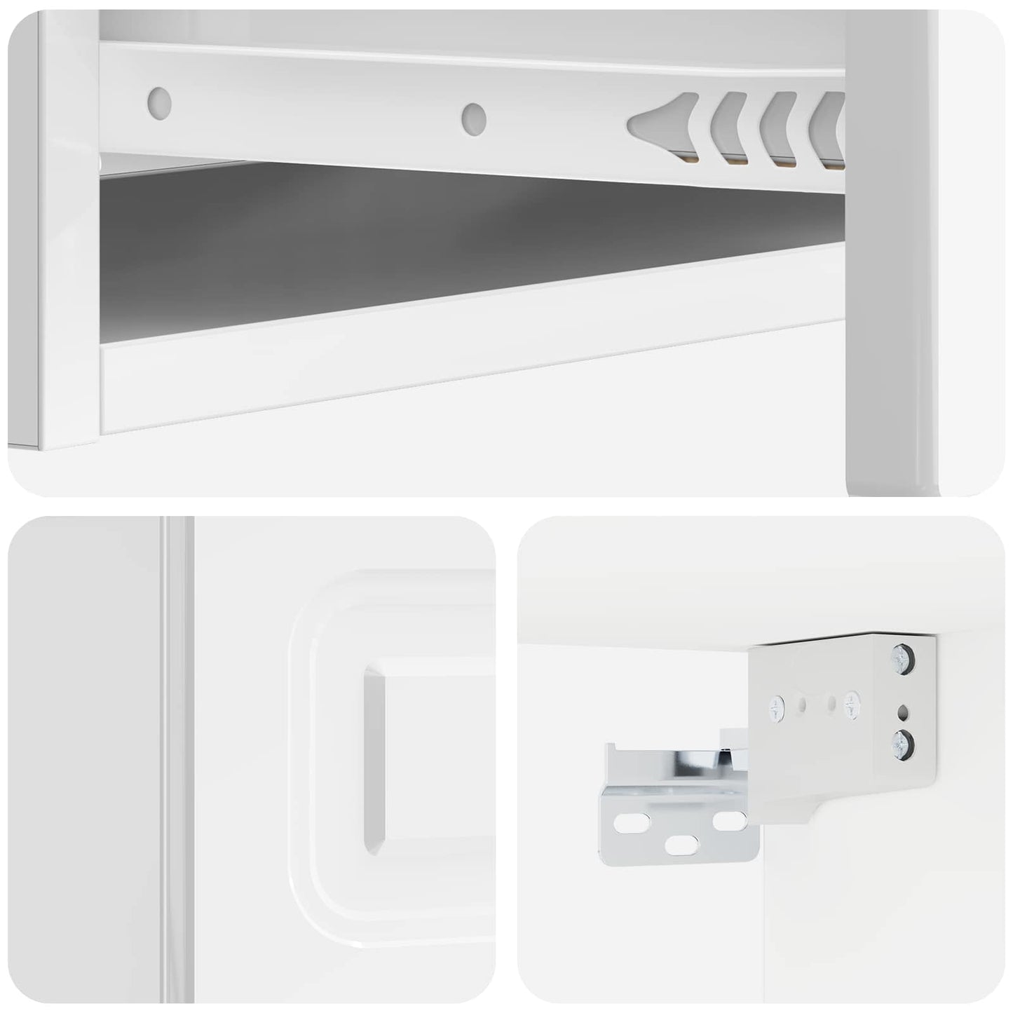 Wall-Mounted Side Table High Gloss White 87.5 x 34.5 x 17 cm