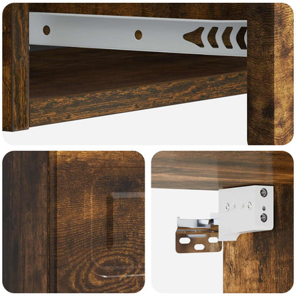 Wall-Mounted Side Table Smoked Oak 87.5 x 34.5 x 17 cm