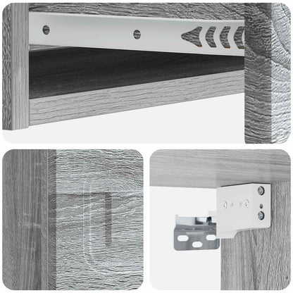 Wall-Mounted Side Table Grey Sonoma 87.5 x 34.5 x 17 cm