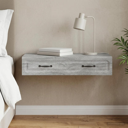 Wall-Mounted Side Table Grey Sonoma 87.5 x 34.5 x 17 cm