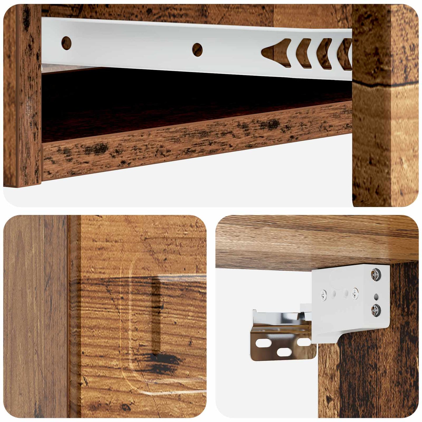 Wall-Mounted Side Table Old Wood 87.5 x 34.5 x 17 cm