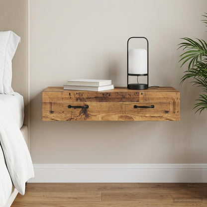 Wall-Mounted Side Table Old Wood 87.5 x 34.5 x 17 cm