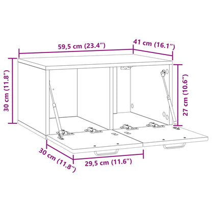 Wall-Mounted TV Cabinet White 59.5 x 41 x 30 cm Engineered Wood