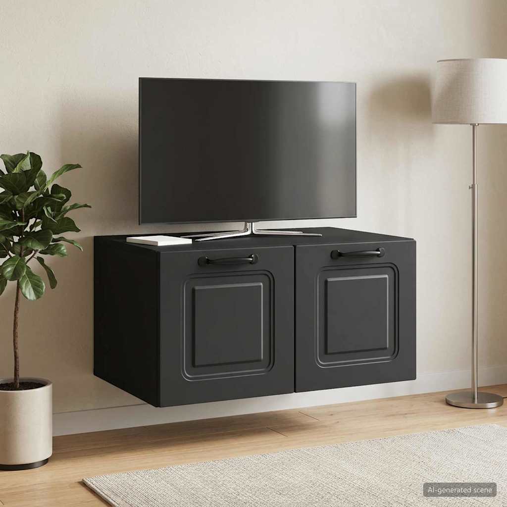 Wall-Mounted TV Cabinet Black 59.5 x 41 x 30 cm Engineered Wood