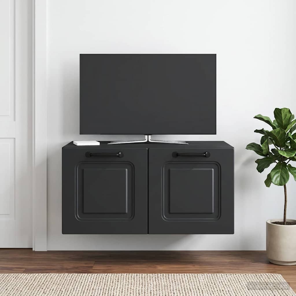 Wall-Mounted TV Cabinet Black 59.5 x 41 x 30 cm Engineered Wood