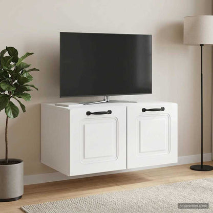 Wall-Mounted TV Cabinet High Gloss White 59.5 x 41 x 30 cm