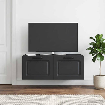 Wall-Mounted TV Cabinet Black 78.5 x 41 x 30 cm Engineered Wood