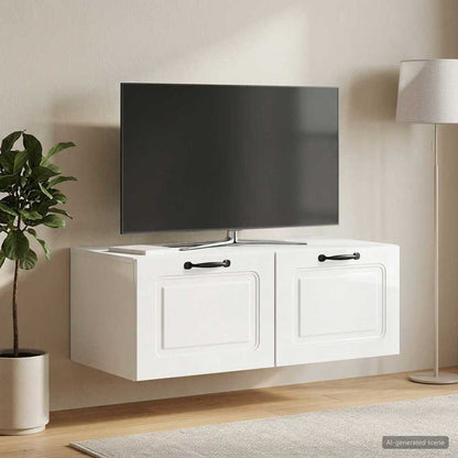 Wall-Mounted TV Cabinet High Gloss White 78.5 x 41 x 30 cm