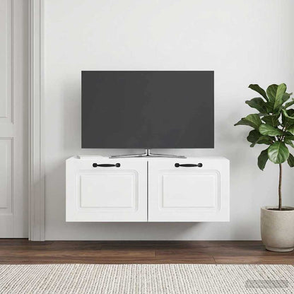 Wall-Mounted TV Cabinet High Gloss White 78.5 x 41 x 30 cm