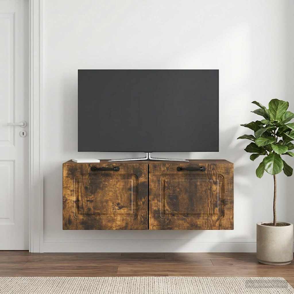 Wall-Mounted TV Cabinet Smoked Oak 78.5 x 41 x 30 cm