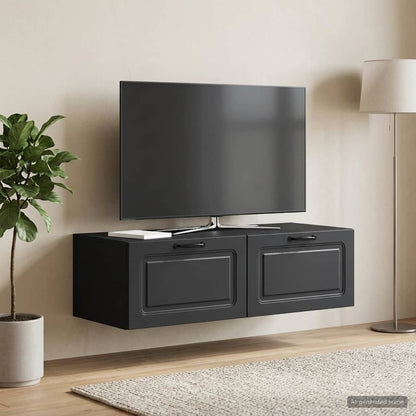 Wall-Mounted TV Cabinet Black 98 x 41 x 30 cm Engineered Wood