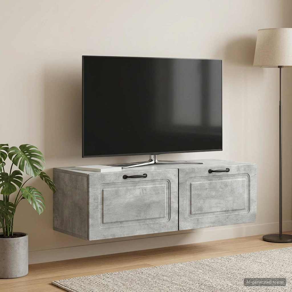 Wall-Mounted TV Cabinet Concrete Grey 98 x 41 x 30 cm