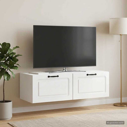 Wall-Mounted TV Cabinet High Gloss White 98 x 41 x 30 cm