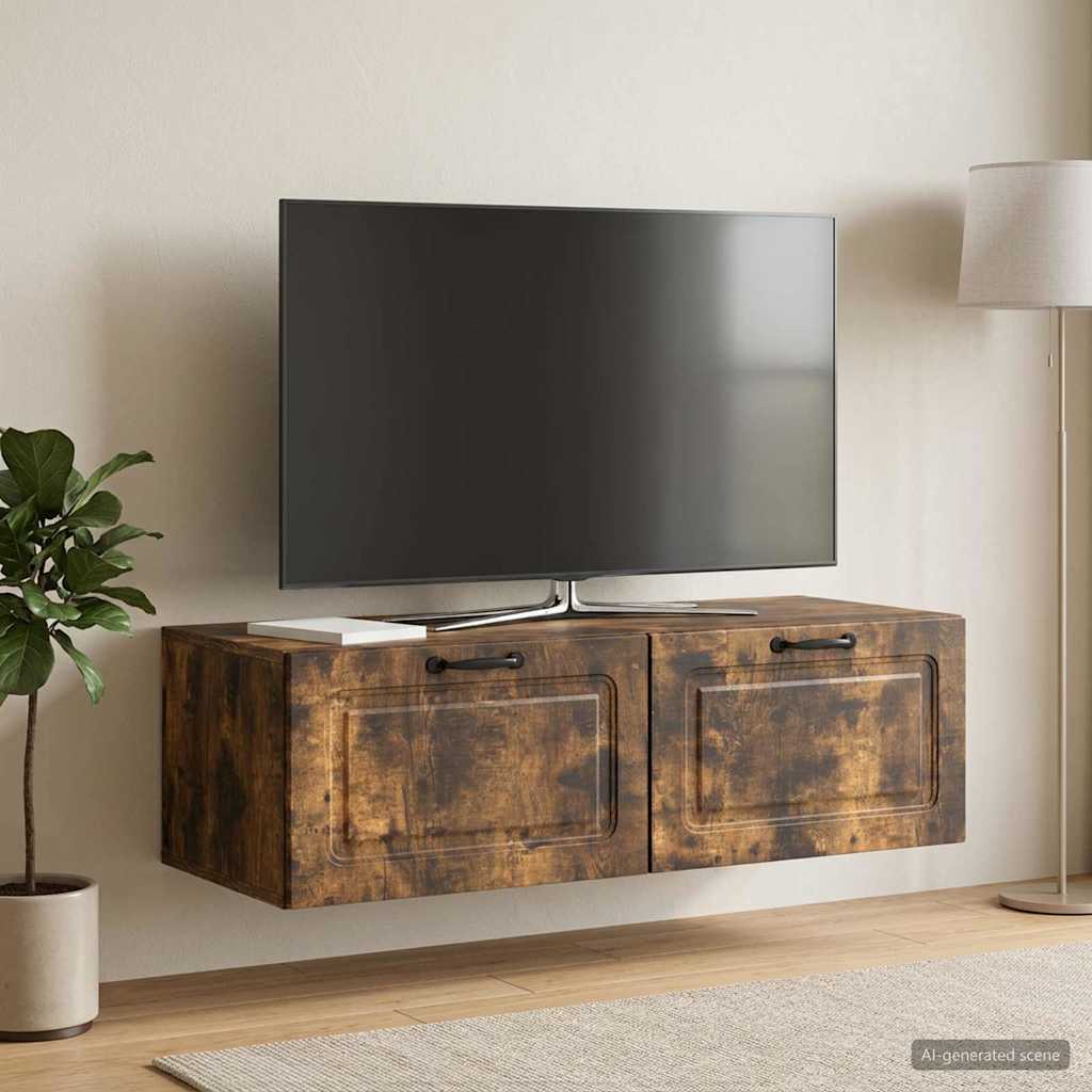 Wall-Mounted TV Cabinet Wall-mounted Smoked Oak 98 x 41 x 30 cm