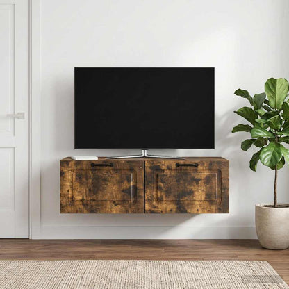 Wall-Mounted TV Cabinet Wall-mounted Smoked Oak 98 x 41 x 30 cm