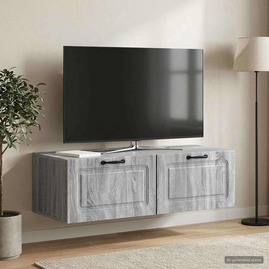 Wall-Mounted TV Cabinet Grey Sonoma 98 x 41 x 30 cm