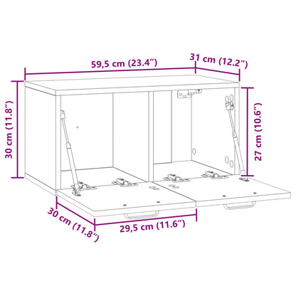 Wall-Mounted TV Cabinet White 59.5 x 31 x 30 cm Engineered Wood