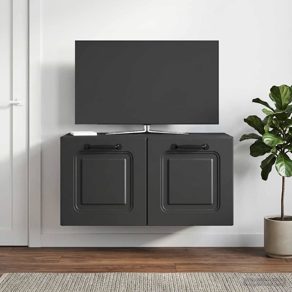 Wall-Mounted TV Cabinet Black 59.5 x 31 x 30 cm Engineered Wood