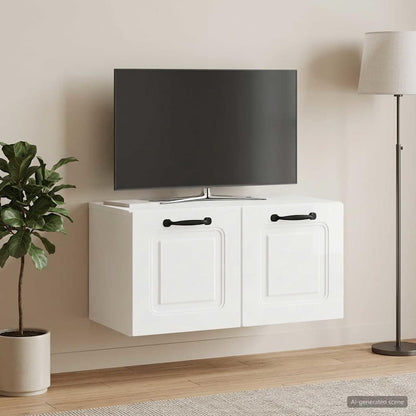 Wall-Mounted TV Cabinet High Gloss White 59.5 x 31 x 30 cm