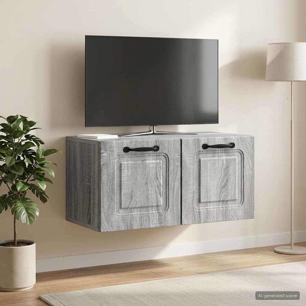 Wall-Mounted TV Cabinet Grey Sonoma 59.5 x 31 x 30 cm
