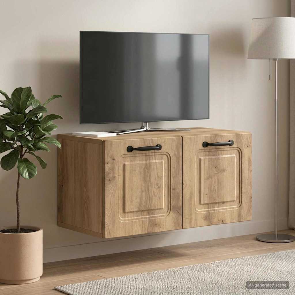 Wall-Mounted TV Cabinet 59.5 x 31 x 30 cm Artisan Oak
