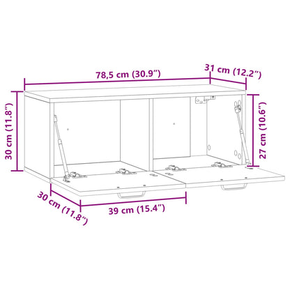 Wall-Mounted TV Cabinet White 78.5 x 31 x 30 cm Engineered Wood